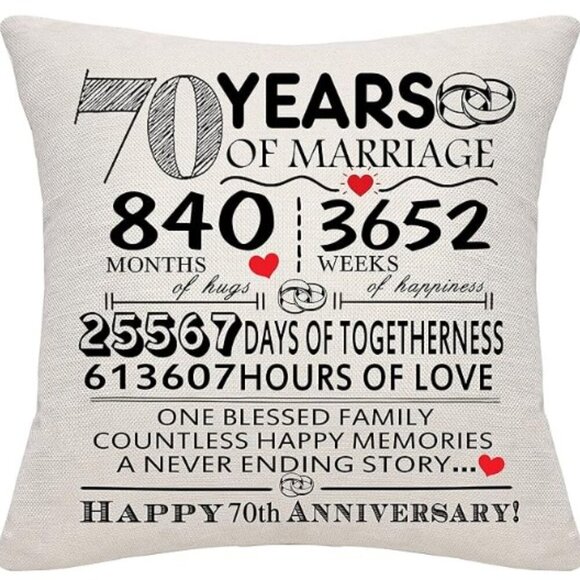 Wedding Anniversary Throw Pillow Cover 18x18 Inch - NIP - Picture 7 of 7